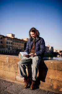 Street style at Pitti Uomo 105 in Florence, Italy.
