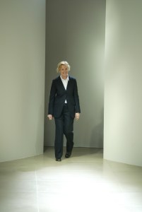 The designer at the Spring 2005 Jil Sander show in Milan.