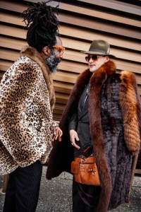 Street style at Pitti Uomo 105 in Florence, Italy.