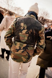 Street style at Pitti Uomo 105 in Florence, Italy.