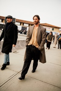 Street style at Pitti Uomo 105 in Florence, Italy.