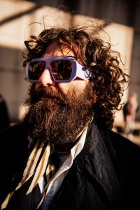 Street style at Pitti Uomo 105 in Florence, Italy.