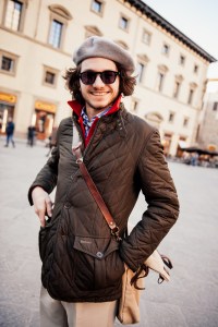 Street style at Pitti Uomo 105 in Florence, Italy.