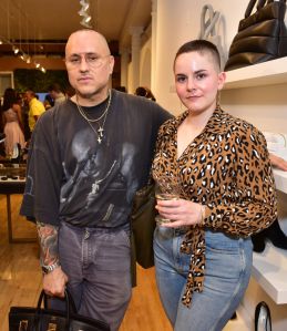 NEW YORK, NY - SEPTEMBER 05: Willy Chavarria and Julia Mignone attend the Bruno Magli SoHo NY Store Launch Event In Partnership With L'Uomo Vogue at Bruno Magli on September 5, 2018 in New York City.  (Photo by Sean Zanni/Getty Images for Bruno Magli)