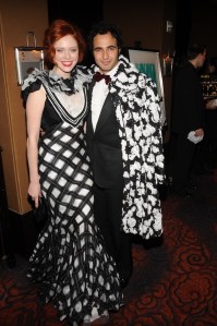 Model Coco Rocha (L) and designer Zac Posen attend New Yorkers For Children's sixth annual 'New Years In April: A Fool's Fete' benefit at the Mandarin Oriental in New York City. Rocha wears Zac Posen.