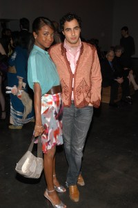 (L-R) Genevieve Jones and designer Zac Posen attend the DVF Dinner Party in New York City.