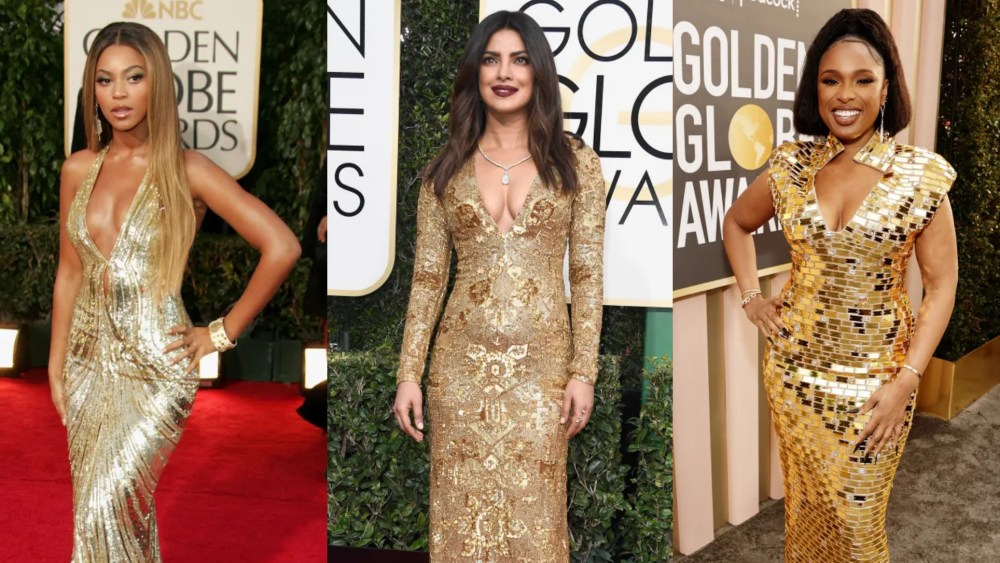 Gold Dresses on the Golden Globe Awards Red Carpets Through the Years