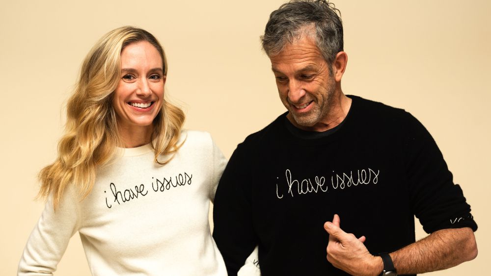 Rachelle Hruska MacPherson and Kenneth Cole in the sweaters.