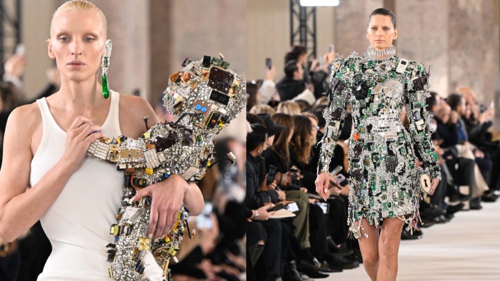 Schiaparelli, spring 2024, show, Paris Fashion Week, robot baby, robot dress,