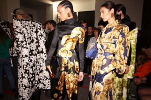 Backstage at the Balmain Fall 2024 Ready-to-Wear