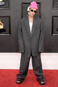 Justin Bieber at the 2022 Grammy Awards