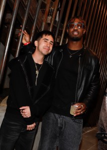 Mason Rothschild and L Beezy at the grand opening of 424's Melrose Place.