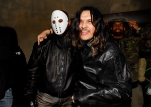 Kanye West and Guillermo Andrade at the grand opening of 424's Melrose Place.