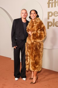 Evan Ross and Tracee Ellis Ross at the 2024 Fifteen Percent Pledge Benefit Gala held at Paramount Studios on February 3, 2024 in Los Angeles, California.