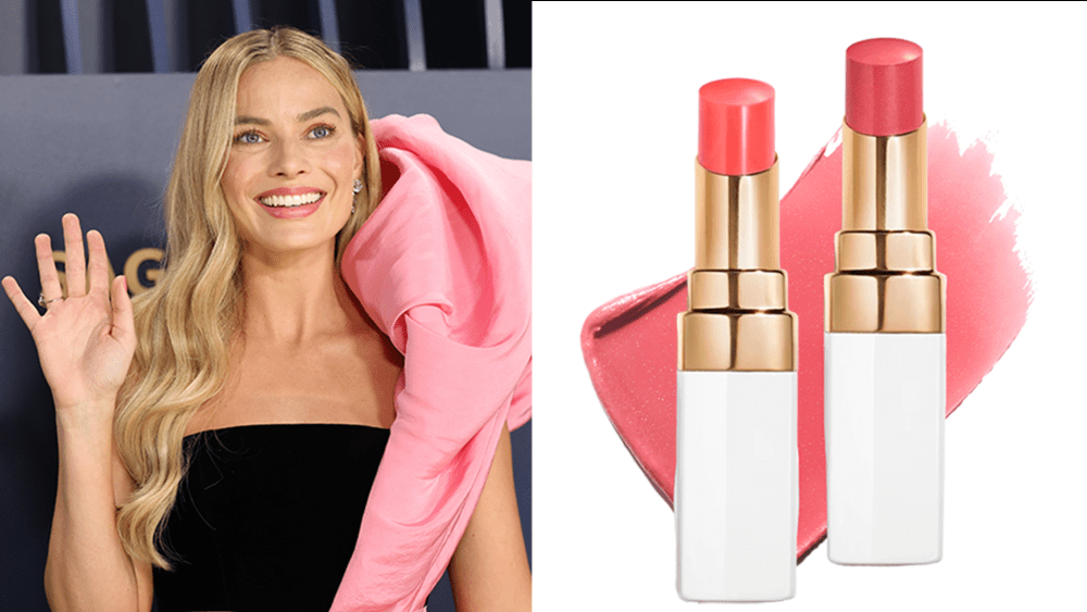 Margot Robbie at the 2024 SAG Awards; chanel pink lipstick