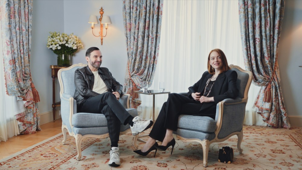 Nicolas Ghesquière and Emma Stone in Paris for YouTube series.