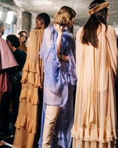 Backstage at Chloé Fall 2024 Ready-to-Wear Collection at Paris Fashion Week