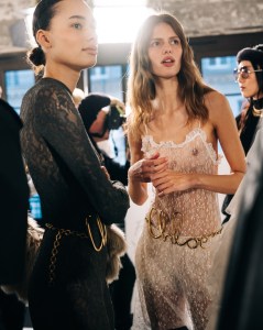 Backstage at Chloé Fall 2024 Ready-to-Wear Collection at Paris Fashion Week