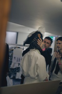 Backstage at Conner Ives Fall 2024 Ready-to-Wear Collection at London Fashion Week