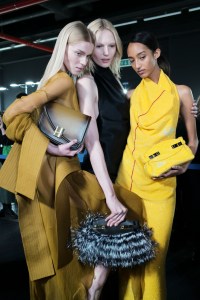 Backstage at Ferragamo Fall 2024 Ready-to-Wear Collection at Milan Fashion Week