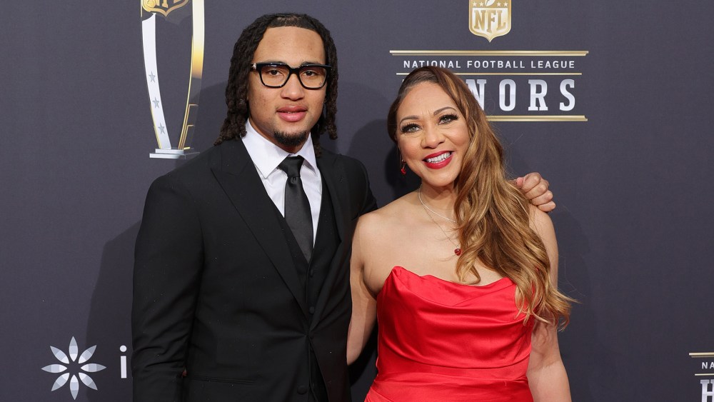 LAS VEGAS, NEVADA - FEBRUARY 08: red carpet best dressed, (L-R) CJ Stroud and Kimberly Stroud attend the 3th Annual NFL Honors at Resorts World Theatre on February 08, 2024 in Las Vegas, Nevada. (Photo by Ethan Miller/Getty Images)