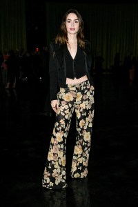 Lily Collins at the Saint Laurent Fall 2024 Ready-to-Wear show