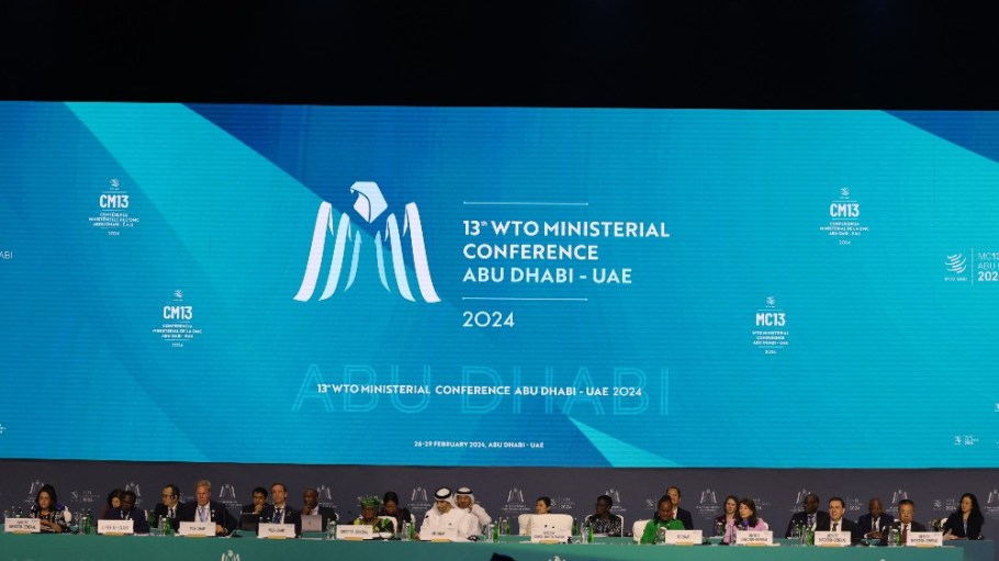Delegates attend the 13th World Trade Organisation Ministerial Conference in Abu Dhabi of Feb. 26, 2024.
