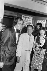 Diana Ross (C) attends a party in New York City on March 25, 1975.