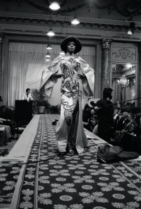 Singer Diana Ross and cast on set during the filming of Mahogany.