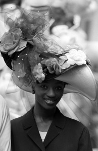 Participants doned hats of their own creations for the annual Easter Parade held along 5th Ave near Saint Patrick's Cathedral on April 4, 1988 in New York, New York