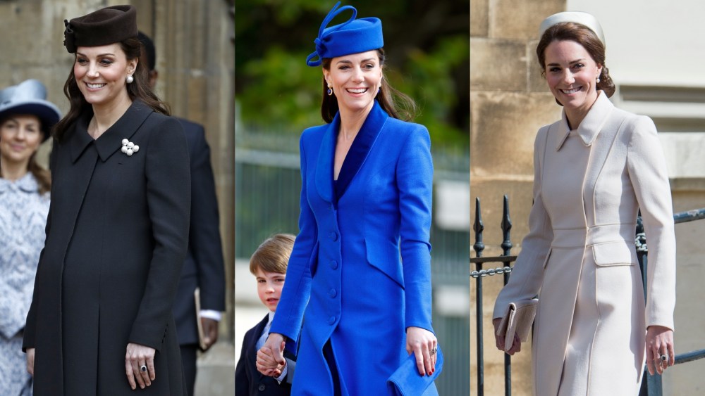 Kate Middleton, the Princess of Wales, on Easter in 2018, 2023 and 2017.