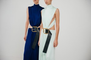 Backstage at the Loewe fall 2024 ready-to-wear show at Paris Fashion Week.