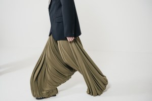 Backstage at the Loewe fall 2024 ready-to-wear show at Paris Fashion Week.