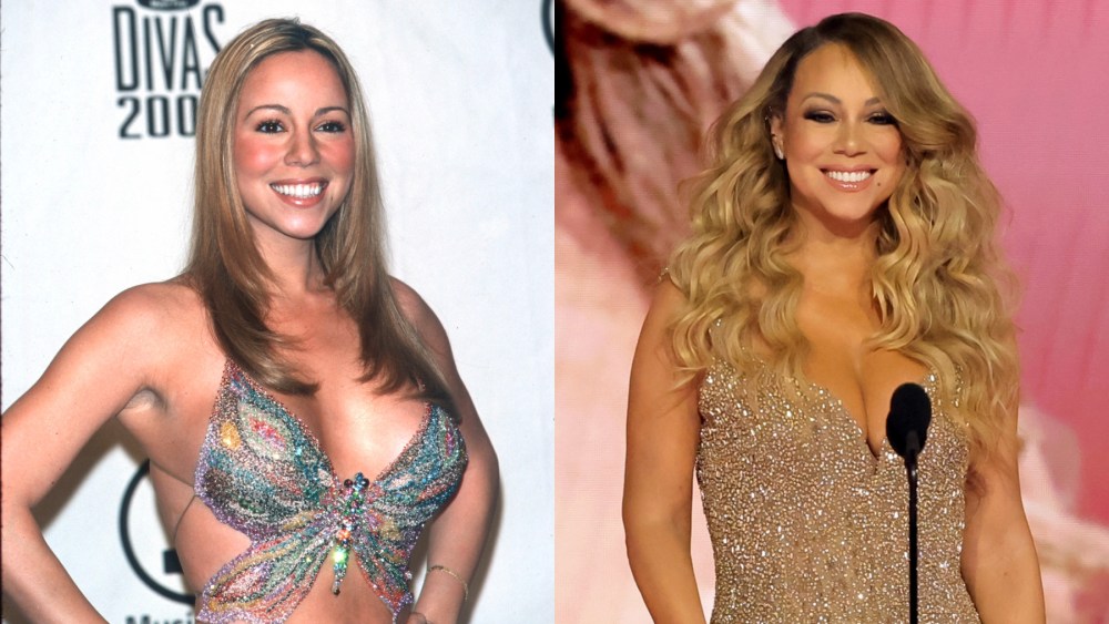 Mariah Carey in 2000; Mariah Carey in 2024, best fashion and style