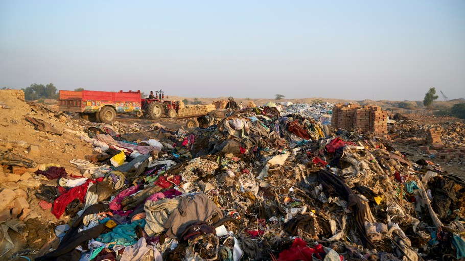 Textile waste in the Punjab province of  Pakistan.