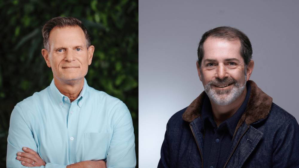 Allbirds' new CEO Joe Vernachio (left) and Allbirds' co-founder and outgoing chief executive officer Joey Zwillinger (right).