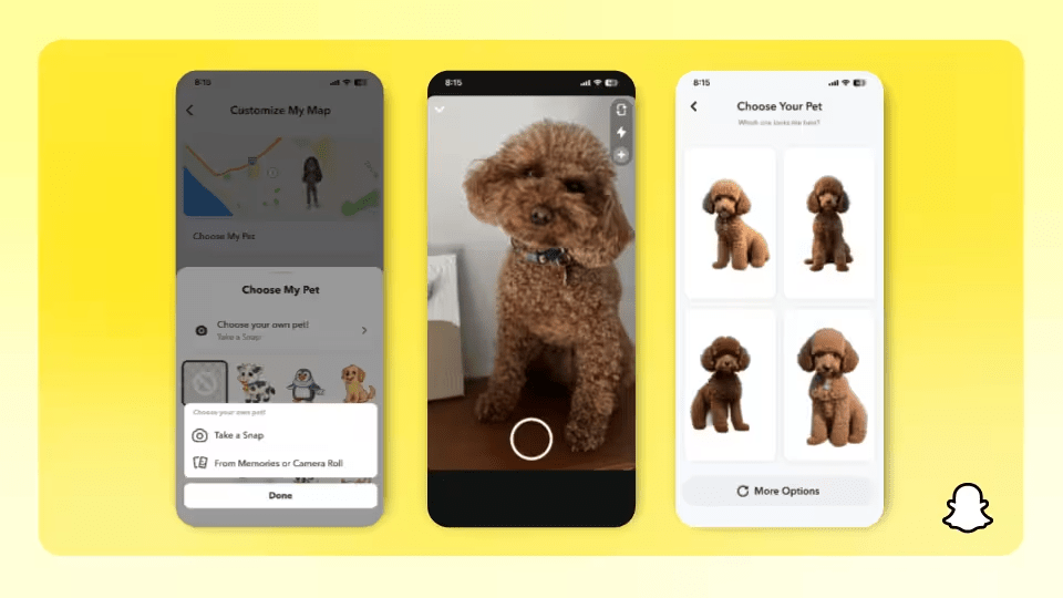 Snapchat Bitmoji avatar pets