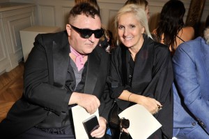 Alber Elbaz and Maria Grazia Chiuri in the front row at Valentino Ready to Wear Spring 2017