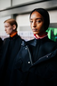 Backstage at Sacai Fall 2024 Ready-to-Wear Collection at Paris Fashion Week