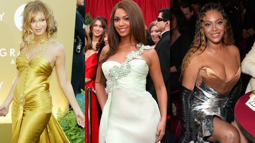 Beyoncé style and fashion era, at the 2004 Grammy Awards, the 2007 Oscars, and the 2023 Grammy Awards