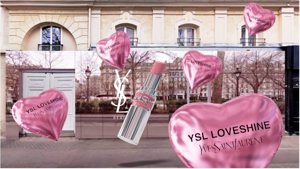 A rendering of the YSL Loveshine pop-up.