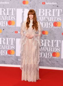 LONDON, ENGLAND - FEBRUARY 20: (EDITORIAL USE ONLY)  Florence Welch attends The BRIT Awards 2019 held at The O2 Arena on February 20, 2019 in London, England. (Photo by Jeff Spicer/Getty Images)