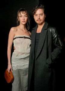 Ari Fournier and Cole Sprouse at the Coperni Fall 2024 ready-to-wear show
