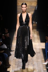 Bella Hadid at the Fall 2020 ready-to-wear show.