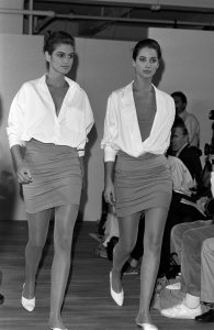 Cindy Crawford and Christy Turlington at Michael Kors Spring 1988 ready-to-wear show.