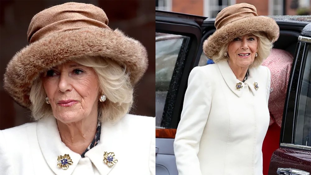 Queen Camilla attends The Royal Maundy Service at Worcester Cathedral on March 28.