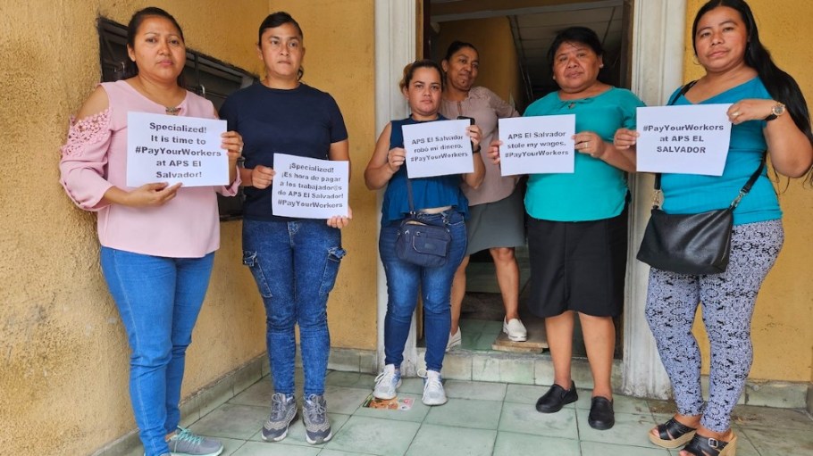 Former workers at El Salvador's APS factory.