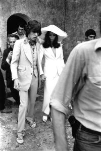 Mick Jagger and his wife Bianca, shortly after  their wedding ceremony in St Tropez.