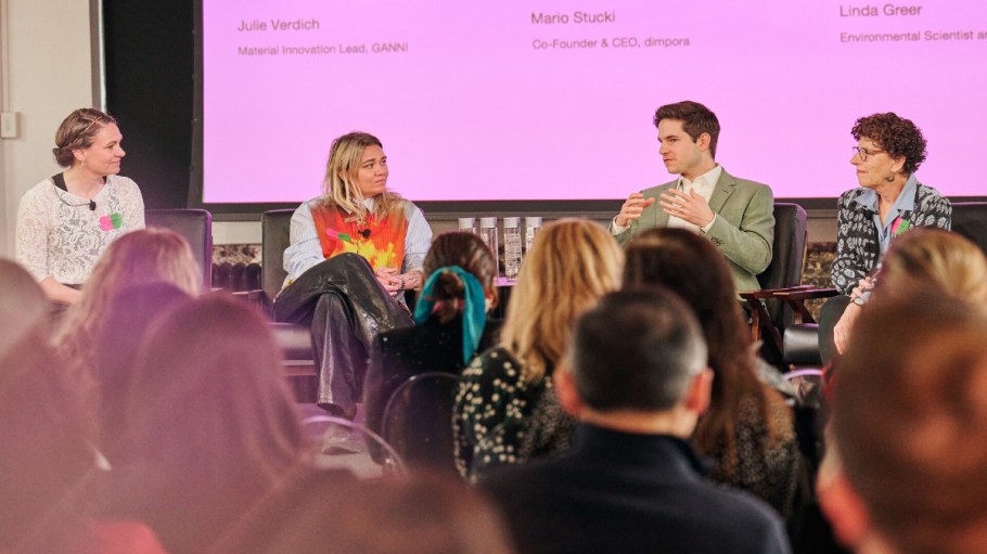 From left: Christiane Dolva, Julie Verdich, Mario Stucki and Linda Greer discuss sustainable innovation at the H&M Foundation's Open Perspectives event in New York.