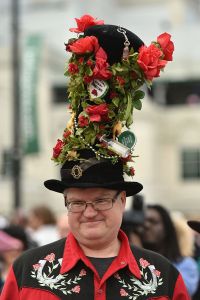 LOUISVILLE, KY - MAY 07:  A view of a Derby hat at the 142nd Kentucky Derby at Churchill Downs on May 07, 2016 in Louisville, Kentucky.  (Photo by Mike Coppola/Getty Images for Churchill Downs)
